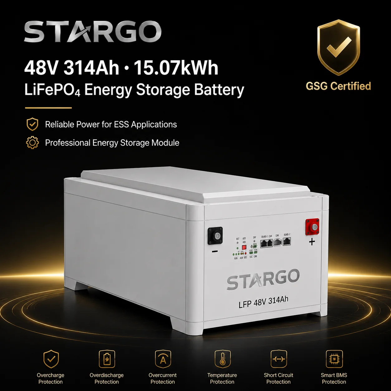 STARGO ESS Module 48V 314Ah · 15kWh — LiFePO₄ Energy Storage Battery System