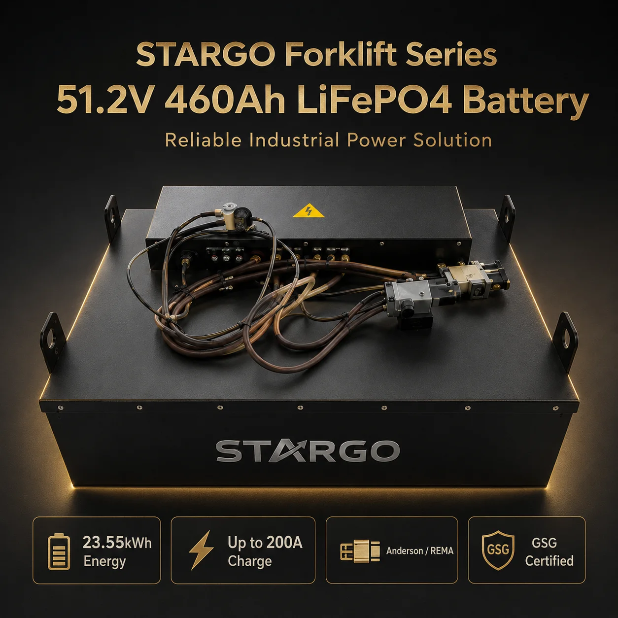 STARGO Forklift 51.2V 460Ah — LiFePO₄ Forklift Traction Lithium Battery