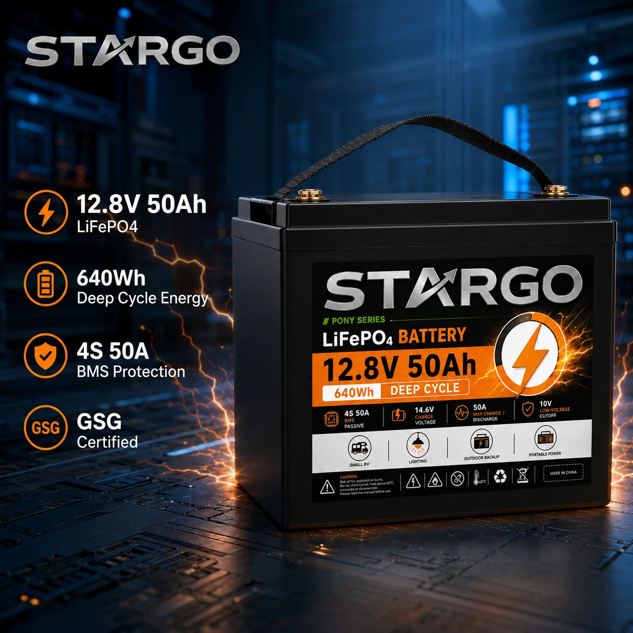 STARGO Pony Series 12V 50Ah — LiFePO₄ General LiFePO₄ Battery