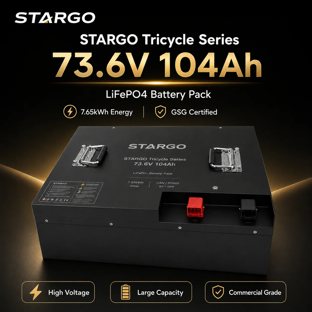 STARGO E-Tricycle 73.6V 104Ah — LiFePO₄ Electric Two-Wheel / Three-Wheel Vehicle Battery
