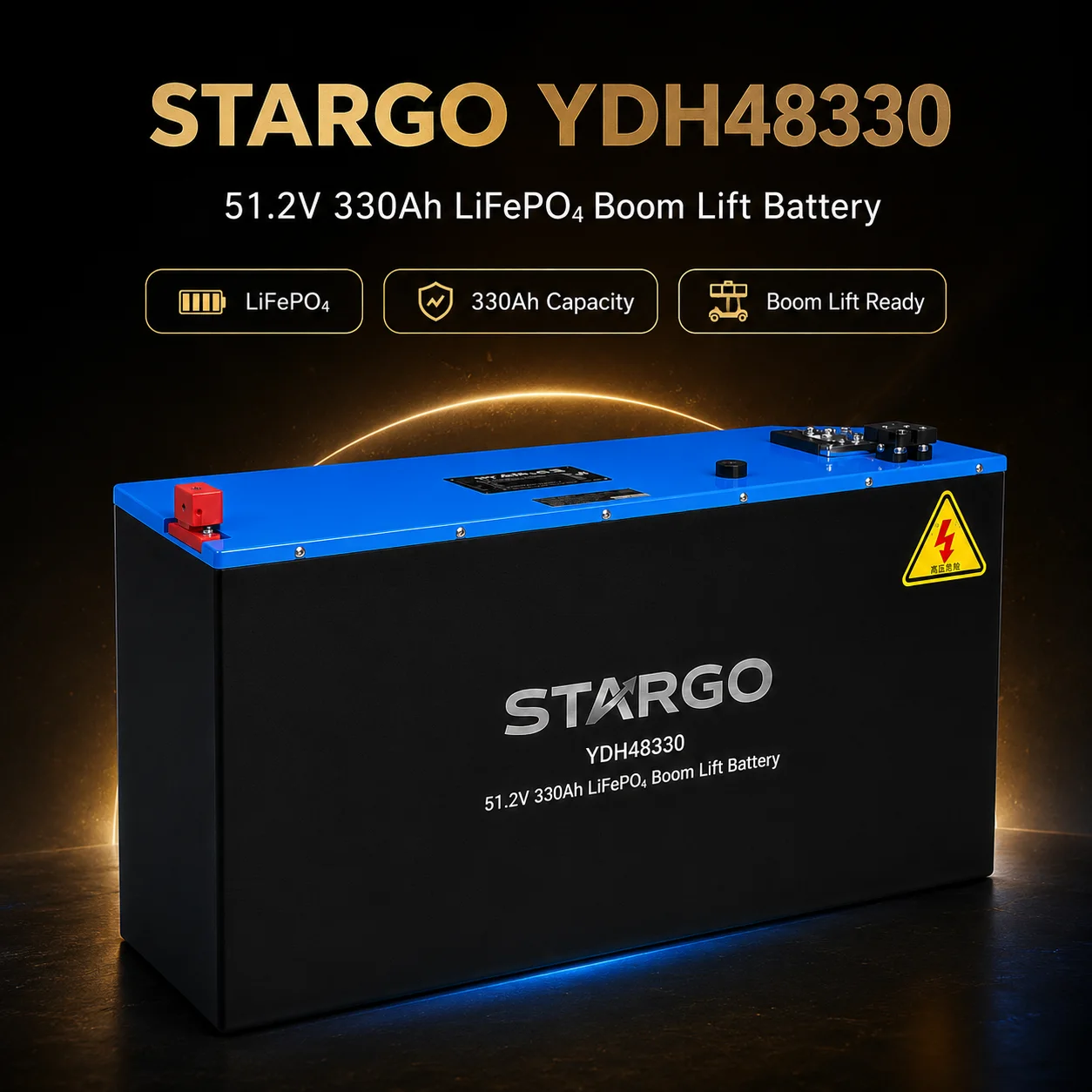 STARGO YDH48330 Boom Lift — LiFePO₄ Aerial Work Platform Battery