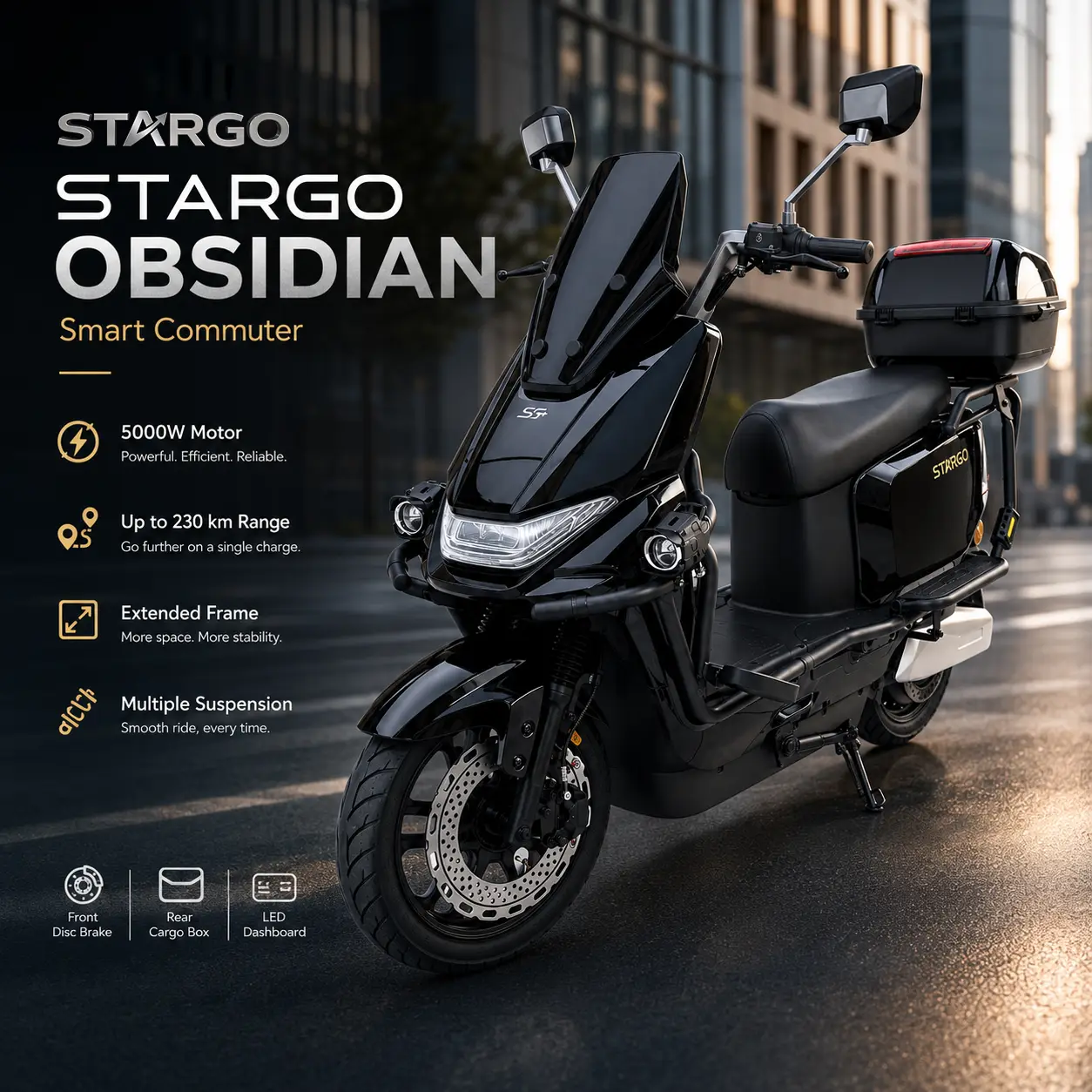 STARGO OBSIDIAN Premium E-Motorcycle